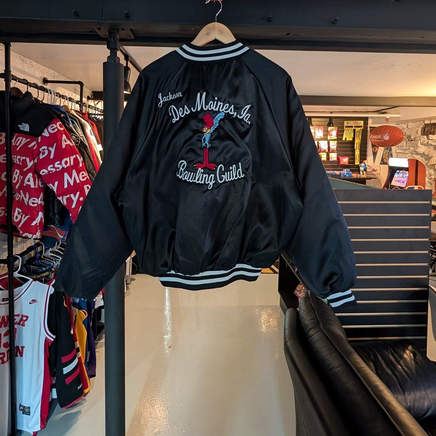 Silk Bowling Jacket (Black)