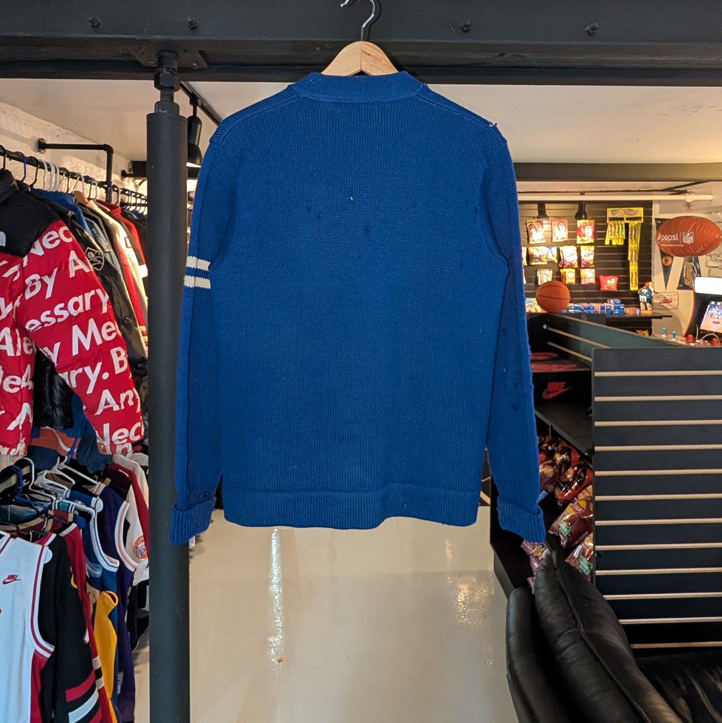 Varsity Letterman Sweater (Blue)