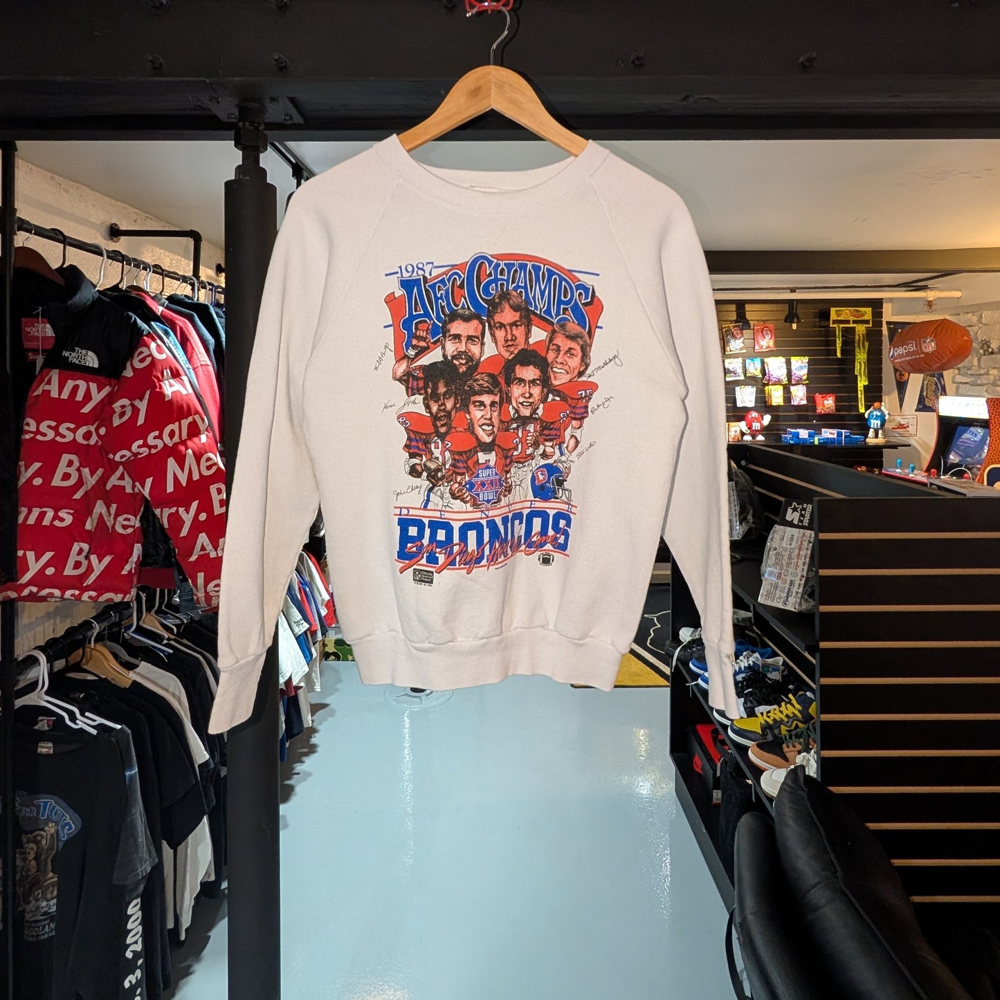 Denver Broncos 1987 AFC Champions Caricature Crewneck