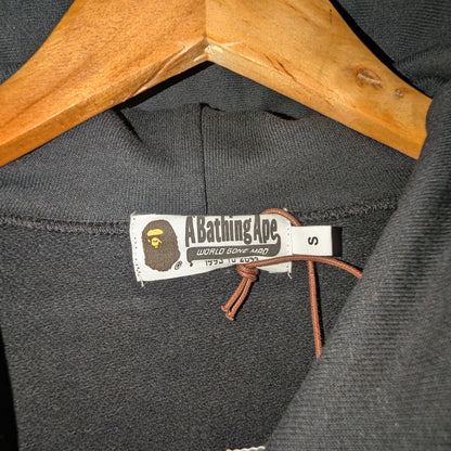 A Bathing Ape Embroidery Loose Fit Pullover Hoodie (Black)