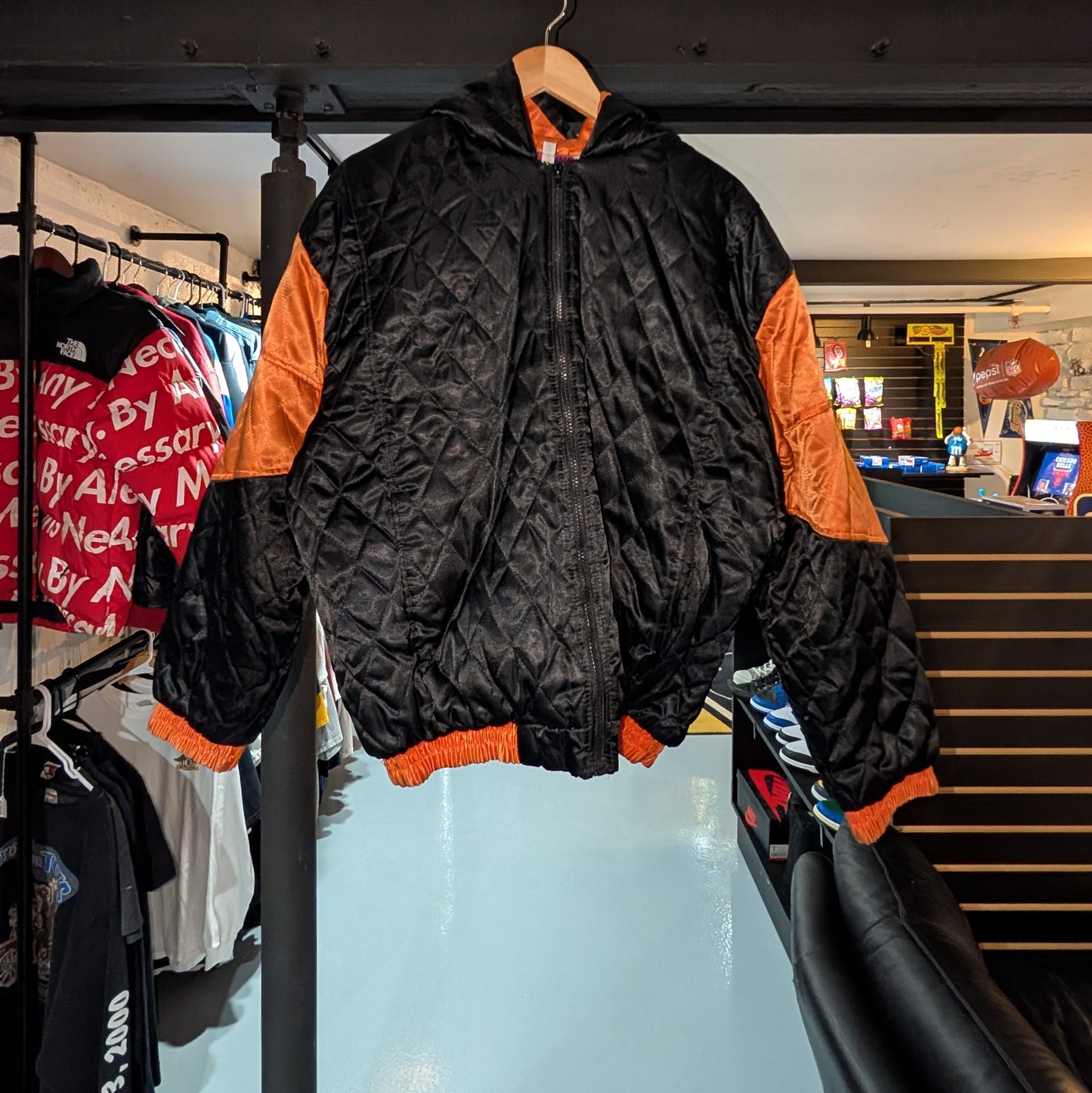 Orange and Black Puffer Jacket