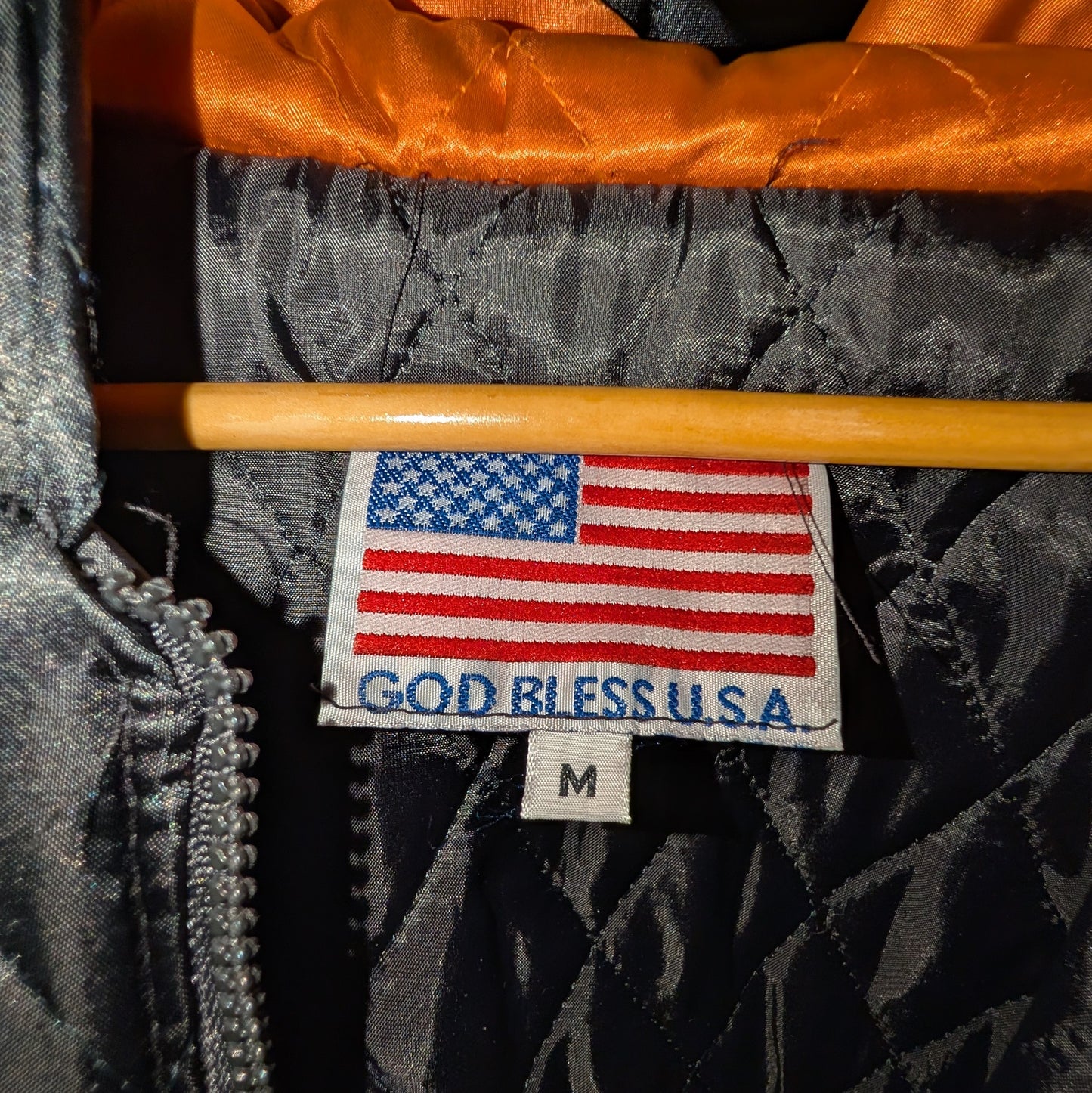 Orange and Black Puffer Jacket