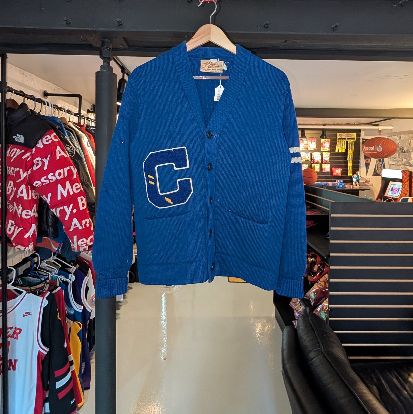 Varsity Letterman Sweater (Blue)