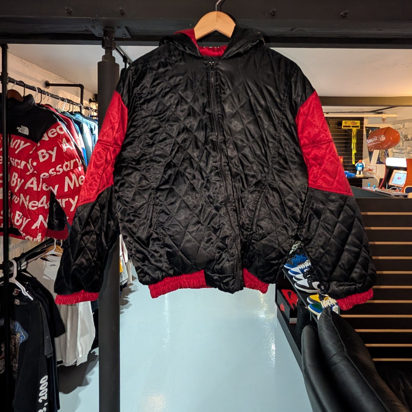 Red and Black Puffer Jacket