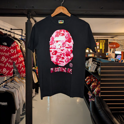 A Bathing Ape Camo College Tee (Black/Pink)