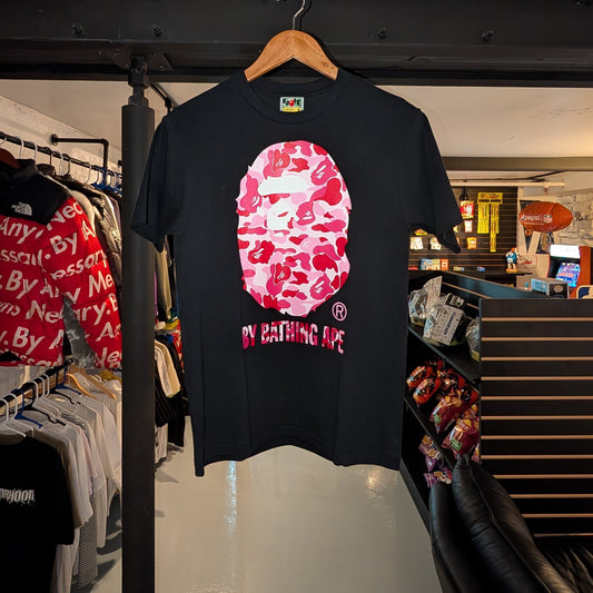A Bathing Ape Camo College Tee (Black/Pink)