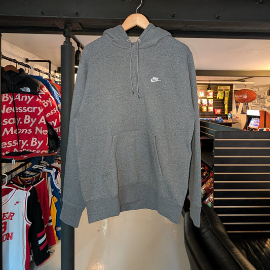 Grey Nike Club Pullover Fleece Hoodie