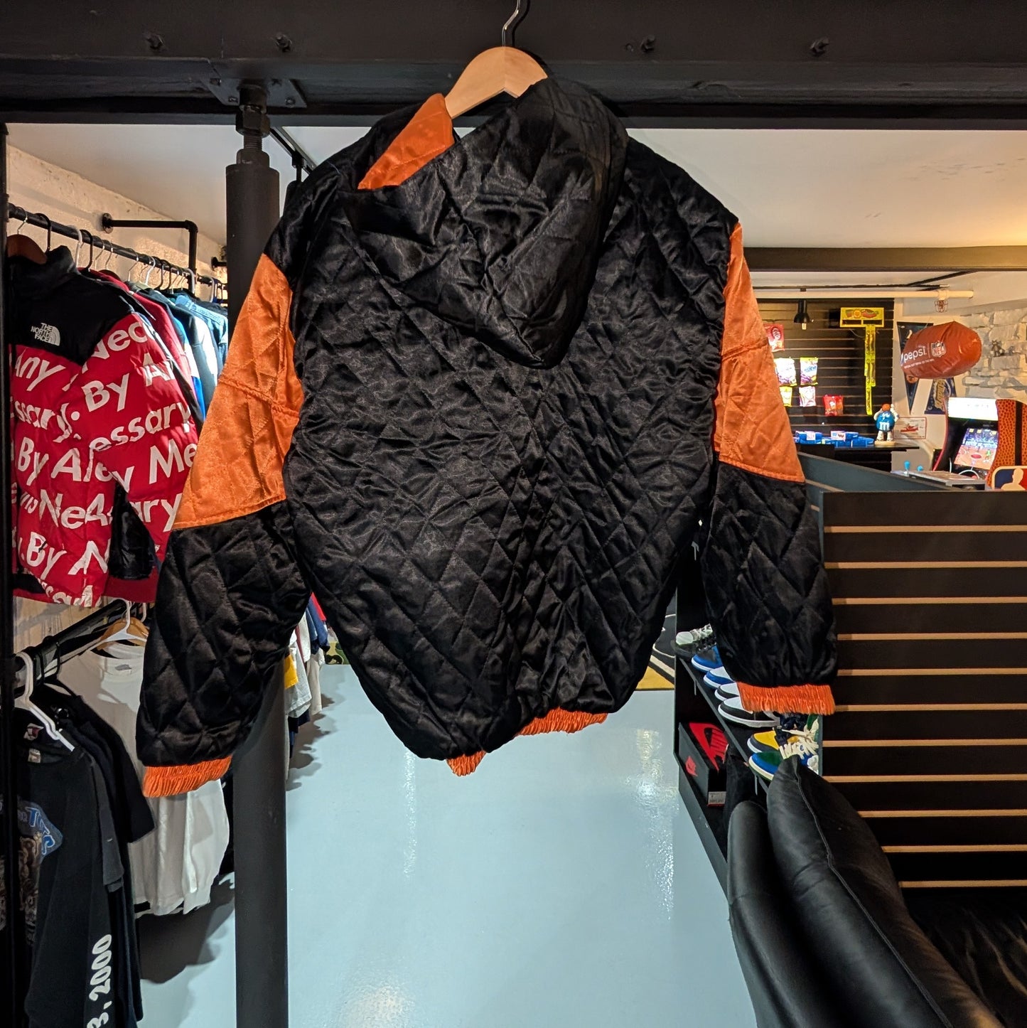 Orange and Black Puffer Jacket