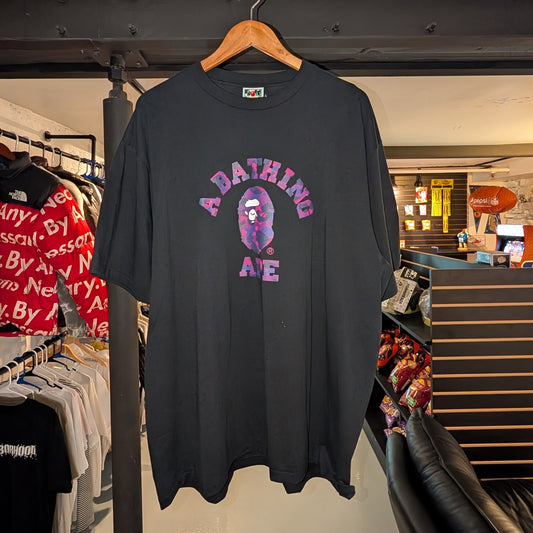 A Bathing Ape Camo College Tee (Black/Purple)